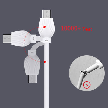 awei CL-61 2 in 1 2.5A Micro USB Charging + Transmission Aluminum Alloy Braided Data Cable, Length: 1m(White) - Micro USB Cable by awei | Online Shopping UK | buy2fix