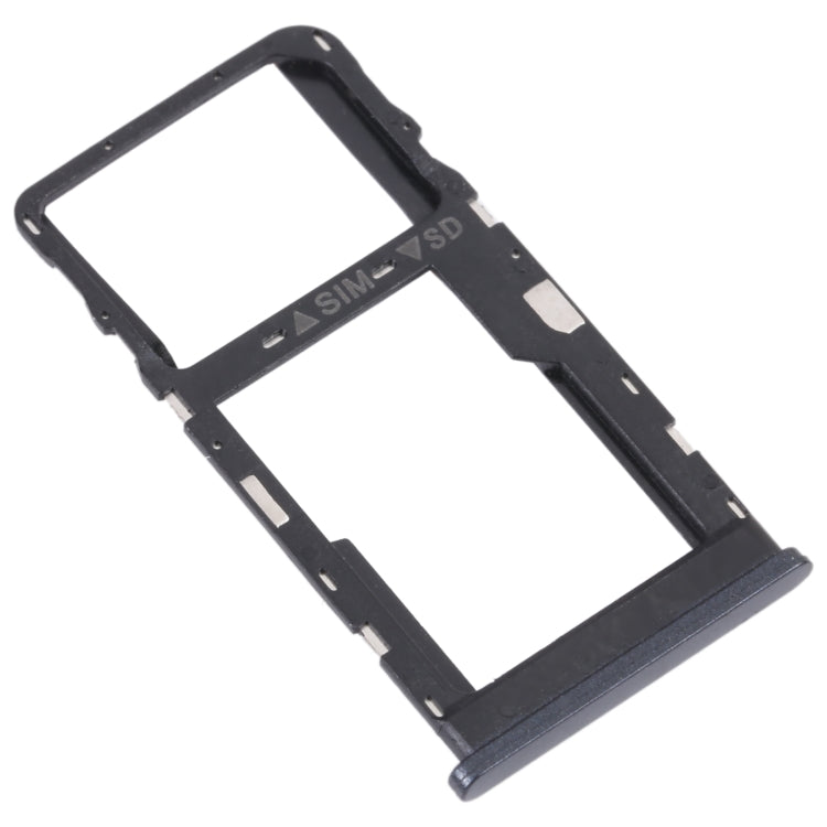 For TCL 20 R 5G Original SIM Card Tray + Micro SD Card Tray (Black) - Repair & Spare Parts by buy2fix | Online Shopping UK | buy2fix