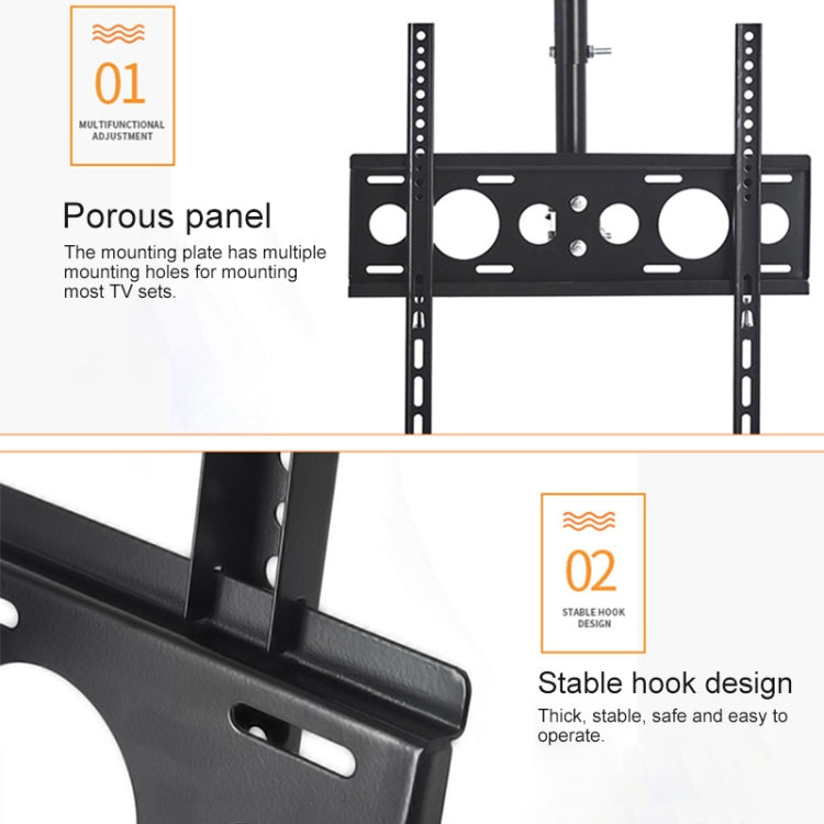 32-65 inch Universal Height & Angle Adjustable Single Screen TV Wall-mounted Ceiling Dual-use Bracket, Retractable Range: 0.5-2m - Consumer Electronics by buy2fix | Online Shopping UK | buy2fix