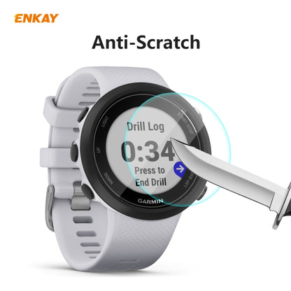 For Garmin Swim 2 2 PCS ENKAY Hat-Prince 0.2mm 9H 2.15D Curved Edge Tempered Glass Screen Protector  Watch Film - Smart Wear by ENKAY | Online Shopping UK | buy2fix