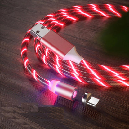 USB to Type-C / USB-C Magnetic Suction Colorful Streamer Mobile Phone Charging  Cable, Length: 1m(Red Light) - Mobile Accessories by buy2fix | Online Shopping UK | buy2fix