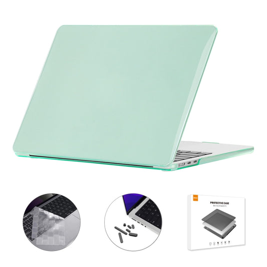 For MacBook Air 13.6 2022/2024 A2681 M2 / A3113 M3 EU Version ENKAY 3 in 1 Crystal Laptop Case with TPU Keyboard Film / Anti-dust Plugs (Green) - MacBook Air Cases by ENKAY | Online Shopping UK | buy2fix