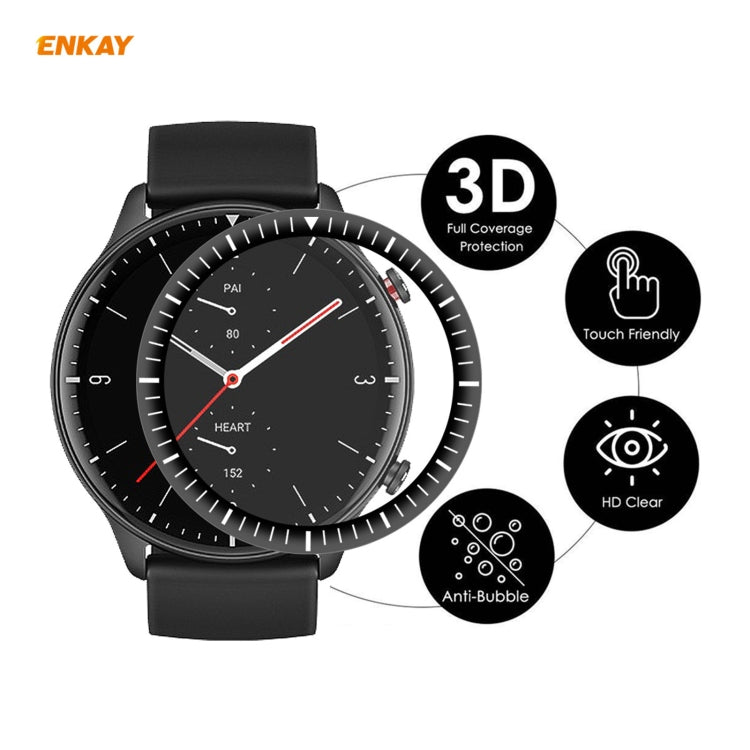 2 PCS For Amazfit GTR 2 ENKAY Hat-Prince 3D Full Screen Soft PC Edge + PMMA HD Screen Protector Film - Screen Protector by ENKAY | Online Shopping UK | buy2fix