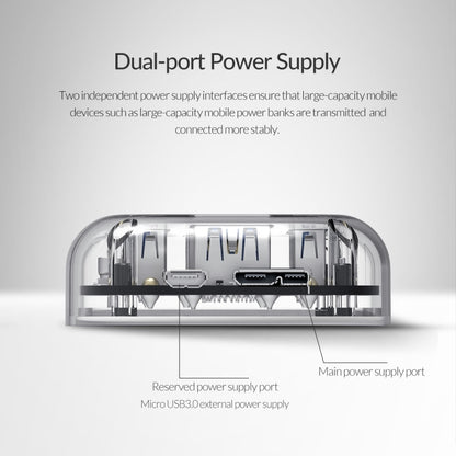 ORICO H4U-U3 4-Port Transparent HUB - USB 3.0 HUB by ORICO | Online Shopping UK | buy2fix