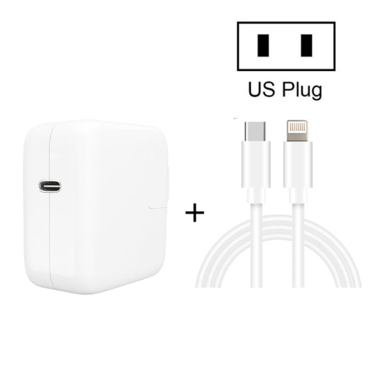 2 in 1 PD3.0 30W USB-C / Type-C Travel Charger with Detachable Foot + PD3.0 3A USB-C / Type-C to 8 Pin Fast Charge Data Cable Set, Cable Length: 1m, US Plug - Mobile Accessories by buy2fix | Online Shopping UK | buy2fix