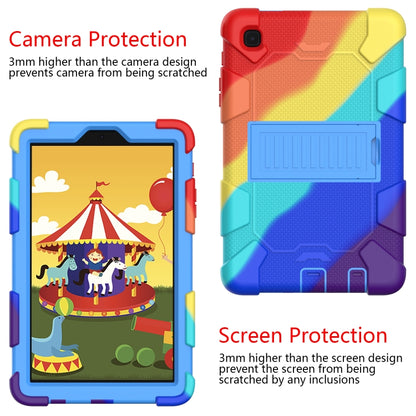 For Samsung Galaxy Tab A7 Lite T220 / T225 Two-Color Robot Shockproof Silicone + PC Protective Case with Holder(Rainbow+Blue) - Samsung Accessories by buy2fix | Online Shopping UK | buy2fix