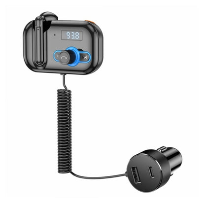 T2 FM Transmitter Hands-free Headphone Kit Headphone MP3 Player Private Call USB PD Quick Charge Audio Receiver - In Car by buy2fix | Online Shopping UK | buy2fix