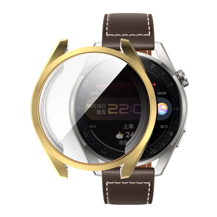 For Huawei Watch 3 Pro 48mm ENKAY Hat-Prince Full Coverage Transparent Soft Case TPU HD Clear Cover(Gold) - Watch Cases by ENKAY | Online Shopping UK | buy2fix