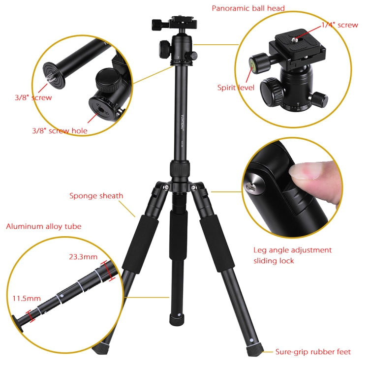 YUNTENG VCT-190 Aluminum Tripod Mount Monopod with Ball Head - Camera Accessories by buy2fix | Online Shopping UK | buy2fix