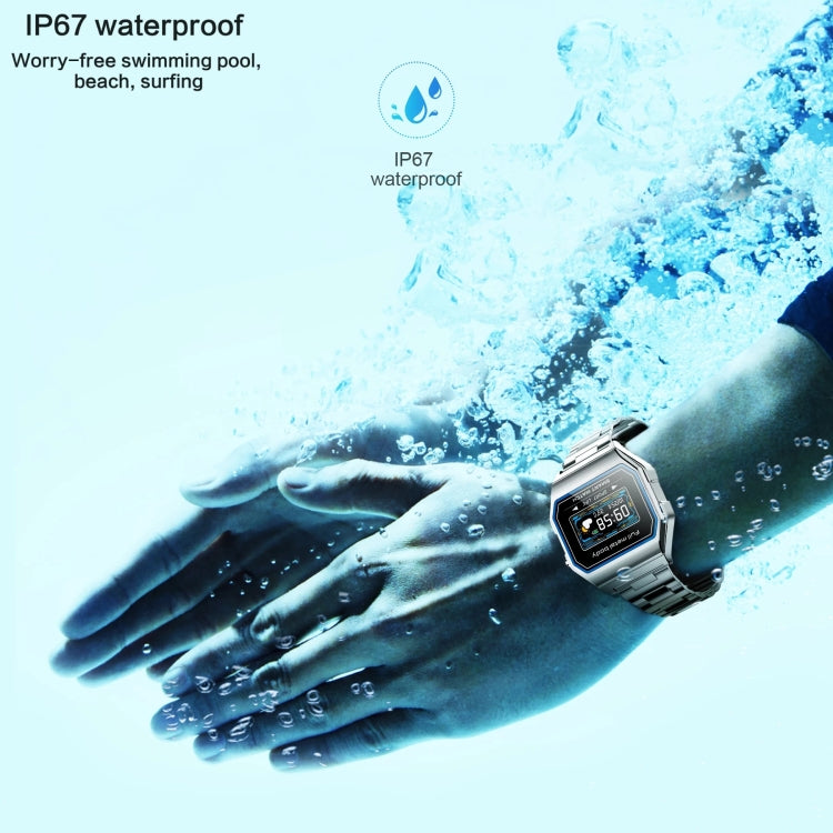 KW18  IP67 0.96 inch Steel Watchband Color Screen Smart Watch(Gold) - Smart Wear by buy2fix | Online Shopping UK | buy2fix