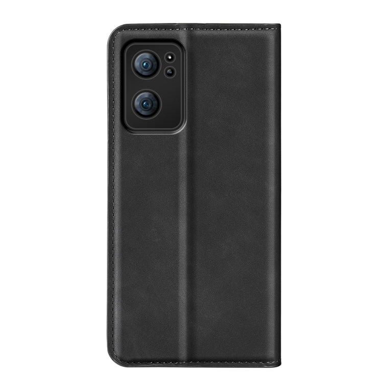 For OPPO Reno 7 5G Retro-skin Magnetic Suction Leather Phone Case(Black) - OPPO & vivo Accessories by buy2fix | Online Shopping UK | buy2fix