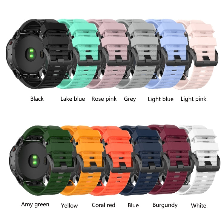 For Garmin Fenix 6X Pro 26mm Silicone Watch Band(Blue) - Watch Bands by buy2fix | Online Shopping UK | buy2fix