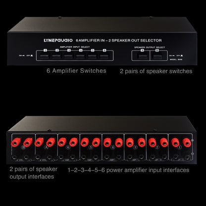 6 In 2 Out 300W Power Amplifier Switcher Loudspeaker Switch Distribute Device - Consumer Electronics by buy2fix | Online Shopping UK | buy2fix