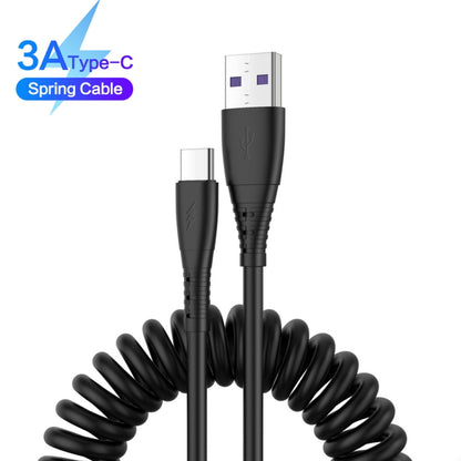 USB to Type-C 1.5m Spring Telescopic Mobile Phone Fast Charging Data Cable - Mobile Accessories by buy2fix | Online Shopping UK | buy2fix