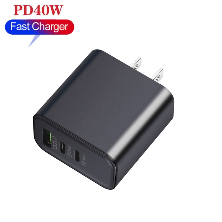 40W Dual PD + QC3.0 Ports Charger with Type-C to 8 Pin Data Cable(US Plug) - Apple Accessories by buy2fix | Online Shopping UK | buy2fix