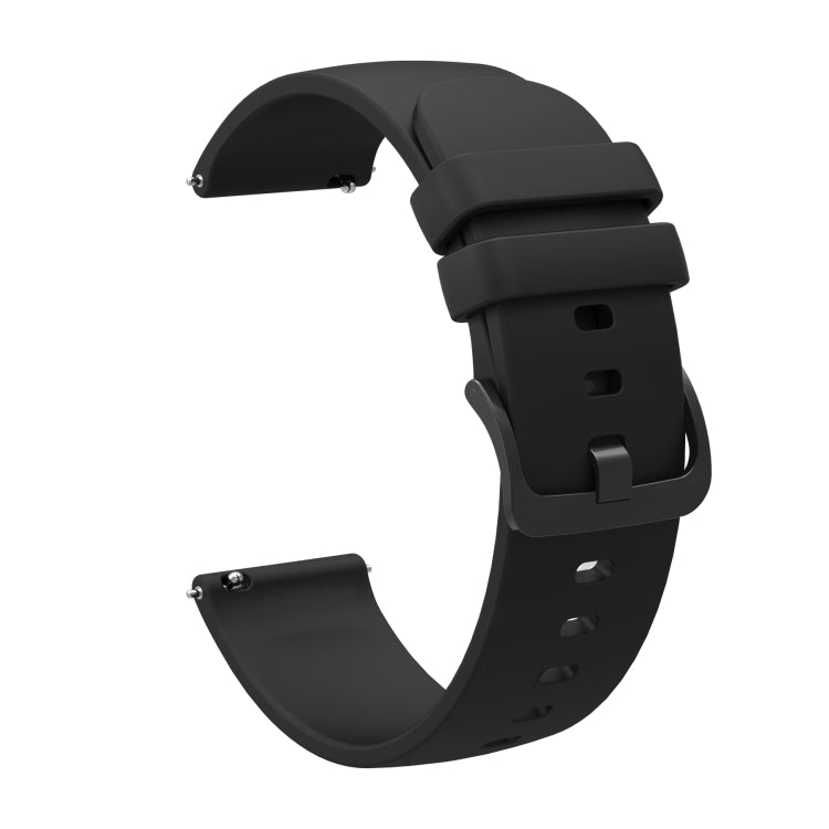 For Garmin Forerunner 255S 18mm Solid Color Soft Silicone Watch Band(Black) - Watch Bands by buy2fix | Online Shopping UK | buy2fix