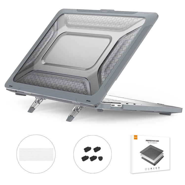 For MacBook Pro 13.3 A1706/A1989/A2159 ENKAY Hat-Prince 3 in 1 Protective Bracket  Case Cover Hard Shell with TPU Keyboard Film / Anti-dust Plugs, Version:EU(Grey) - MacBook Pro Cases by ENKAY | Online Shopping UK | buy2fix