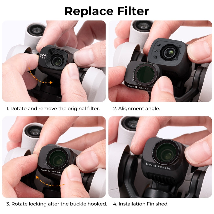 For DJI Mini 3 Pro K&F Concept KF01.2046 ND64PL Lens Filter 6-stops HD Light Reduction Filter - DJI & GoPro Accessories by K&F | Online Shopping UK | buy2fix