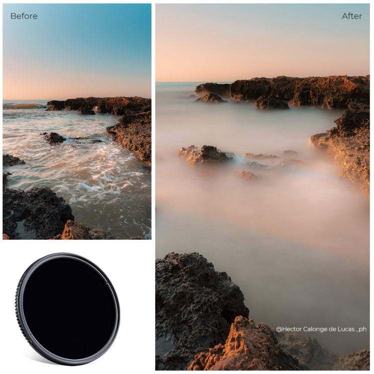 K&F CONCEPT KF01.1838 82mm Variable ND3-ND1000 ND Filter 1.5-10 Stops Waterproof Filter - Camera Accessories by K&F | Online Shopping UK | buy2fix