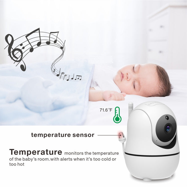 SM50 5 inch Baby Monitor 360-Degree Rotating Wireless Camera Night Vision Intercom Lullaby Monitor(US Plug) - Security by buy2fix | Online Shopping UK | buy2fix
