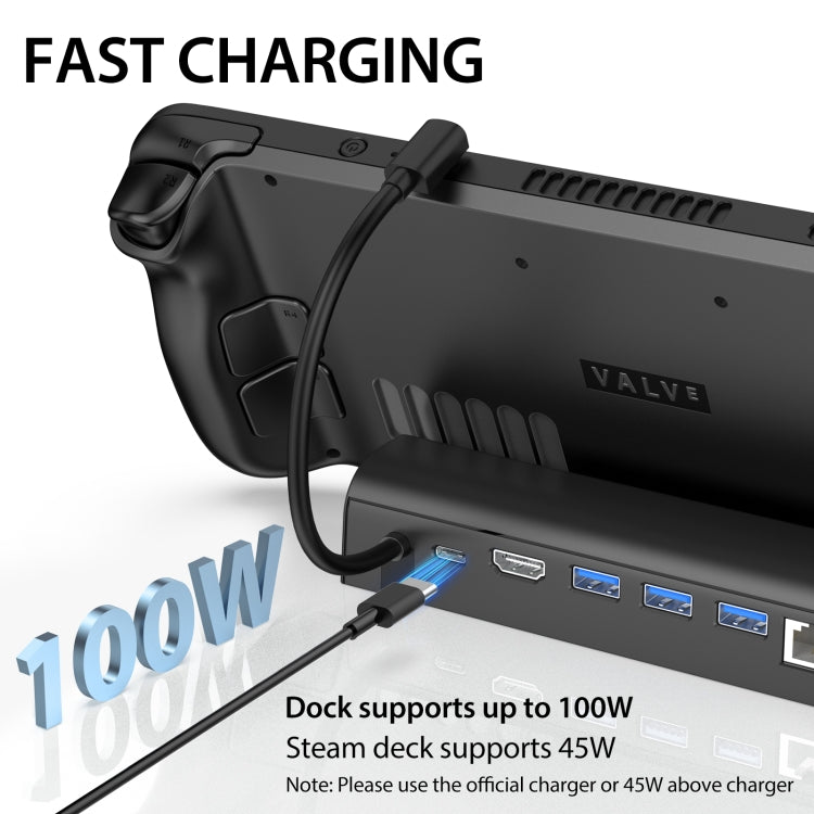 For Steam Deck Expansion Dock Charging Dock Charging Dock HDMI Gigabit Network Port Converter - Accessories by buy2fix | Online Shopping UK | buy2fix