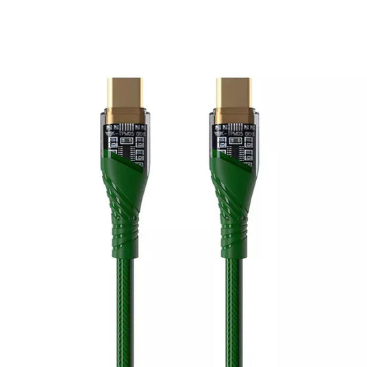 65W USB-C / Type-C to Type-C Transparent Fast Charging Data Cable, Length: 1m(Green) -  by buy2fix | Online Shopping UK | buy2fix