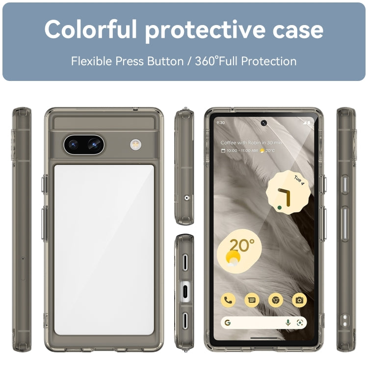 For Google Pixel 7a Colorful Series Acrylic + TPU Phone Case(Transparent Grey) - Google Cases by buy2fix | Online Shopping UK | buy2fix