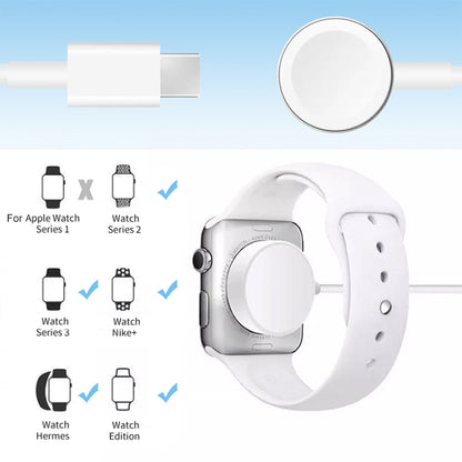 1m USB Magnetic Fast Charger Charging Cable for Watch Apple Series Ultra/8/7/6/SE/SE2/5/4/3/2(White) - Charger / Holder by buy2fix | Online Shopping UK | buy2fix