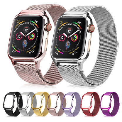 Milanese Loop Magnetic Stainless Steel Watch Band With Frame for Apple Watch Series 4 / 5 40mm(Black) - Smart Wear by buy2fix | Online Shopping UK | buy2fix