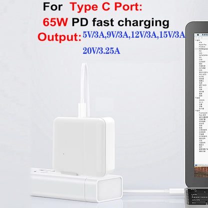 GaN 130W 4-Port USB-C PD65W / PD30W Multi Port Type-C Charger with  1.8m Type-C to MagSafe 2 / T Header Data Cable US / UK Plug - Cable & Adapter by buy2fix | Online Shopping UK | buy2fix