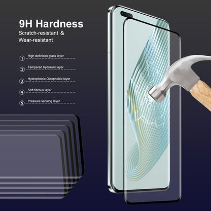 For Honor Magic5 Pro 5pcs ENKAY 0.26mm 3D Hot Bending Tempered Glass Full Film with Lens Film - Honor Tempered Glass by ENKAY | Online Shopping UK | buy2fix