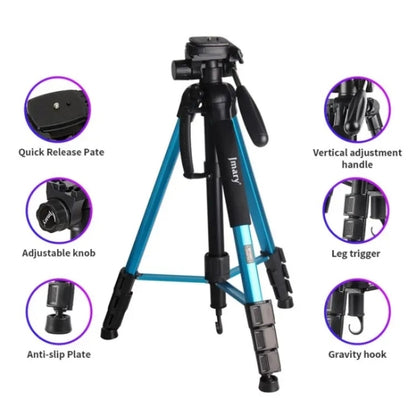 JMARY KP2264 Portable Detachable Tripod Mobile Phone SLR Camera Aluminium Alloy Stand(Black) - Tripods by Jmary | Online Shopping UK | buy2fix