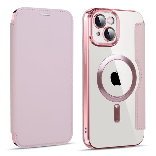For iPhone 15 MagSafe Magnetic RFID Anti-theft Leather Phone Case(Pink) - iPhone 15 Cases by buy2fix | Online Shopping UK | buy2fix
