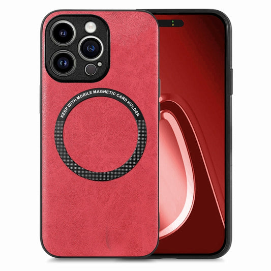 For iPhone 15 Pro Max Solid Color Leather Skin Back Phone Case(Red) - iPhone 15 Pro Max Cases by buy2fix | Online Shopping UK | buy2fix