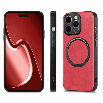 For iPhone 15 Pro Max Solid Color Leather Skin Back Phone Case(Red) - iPhone 15 Pro Max Cases by buy2fix | Online Shopping UK | buy2fix