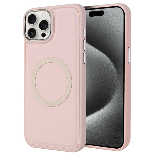 For iPhone 15 Pro Max Imitation Liquid Skin Feel Plating Magsafe Phone Case(Pink) - iPhone 15 Pro Max Cases by buy2fix | Online Shopping UK | buy2fix