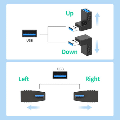 ENKAY USB 3.0 Adapter 90 Degree Angle Male to Female Combo Coupler Extender Connector, Angle:Horizontal Right - USB 3.0 by ENKAY | Online Shopping UK | buy2fix