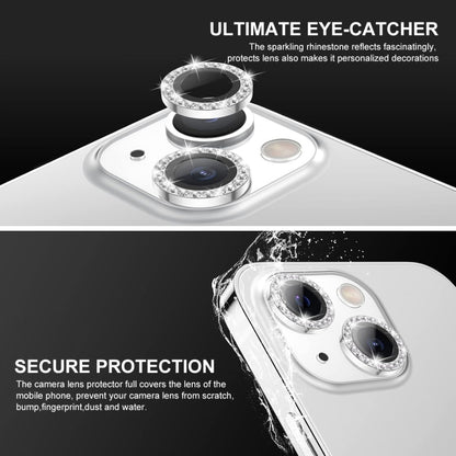 For iPhone 14 / 14 Plus ENKAY AR Anti-reflection Individual Diamond Ring Camera Lens Glass Full Film(Light Purple) - iPhone 14 Tempered Glass by ENKAY | Online Shopping UK | buy2fix