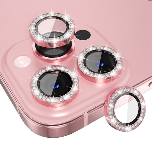 For iPhone 14 Pro / 14 Pro Max ENKAY AR Anti-reflection Individual Diamond Ring Camera Lens Glass Full Film(Pink) - iPhone 14 Pro Tempered Glass by ENKAY | Online Shopping UK | buy2fix