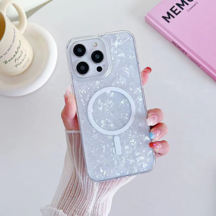 For iPhone 15 / 13 / 14 Shell Texture MagSafe TPU Phone Case(White) - iPhone 14 Cases by buy2fix | Online Shopping UK | buy2fix