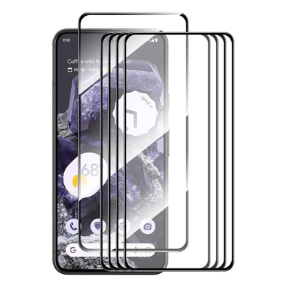 For Google Pixel 8 5pcs ENKAY Hat-Prince Full Glue High Aluminum-silicon Tempered Glass Film - Google Tempered Glass by ENKAY | Online Shopping UK | buy2fix