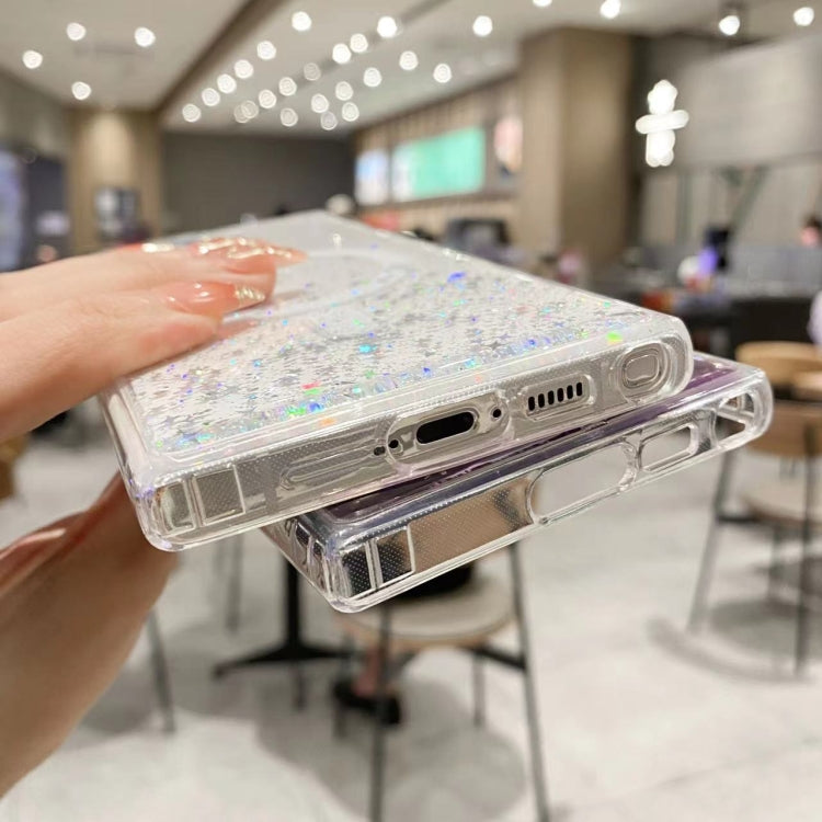 For Samsung Galaxy S23 Ultra 5G MagSafe Glitter Hybrid Clear TPU Phone Case(Green) - Galaxy S23 Ultra 5G Cases by buy2fix | Online Shopping UK | buy2fix