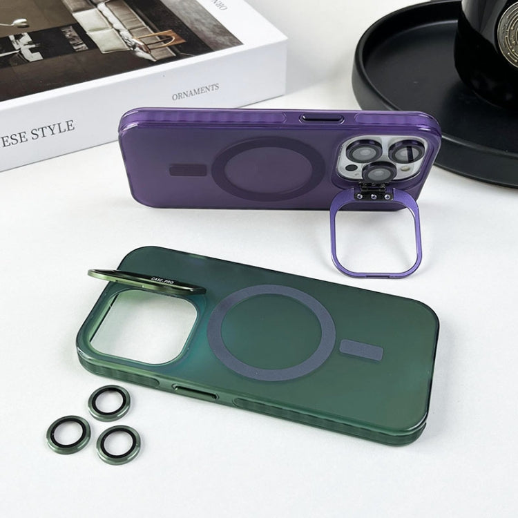 For iPhone 13 Pro MagSafe Lens Holder PC Hybrid TPU Phone Case(Green) - iPhone 13 Pro Cases by buy2fix | Online Shopping UK | buy2fix