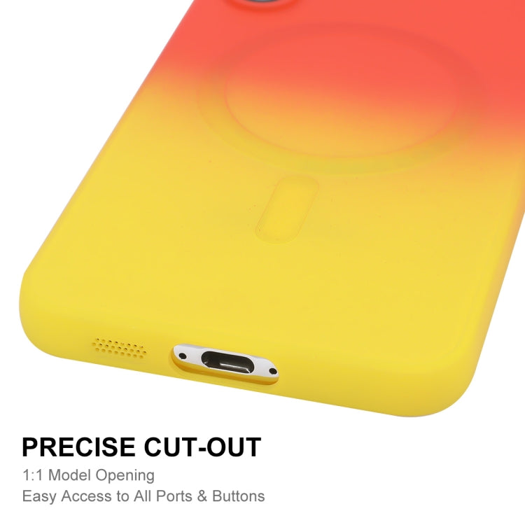For Samsung Galaxy S24 5G ENKAY Hat-Prince MagSafe Rainbow Gradient Silicone Phone Case with Lens Film(Orange Yellow) - Galaxy S24 5G Cases by ENKAY | Online Shopping UK | buy2fix