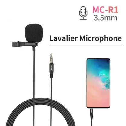 JMARY MC-R1 Phone Laptop Recording Interview Lavalier Mic 3.5mm Mini Microphone - Microphone by buy2fix | Online Shopping UK | buy2fix