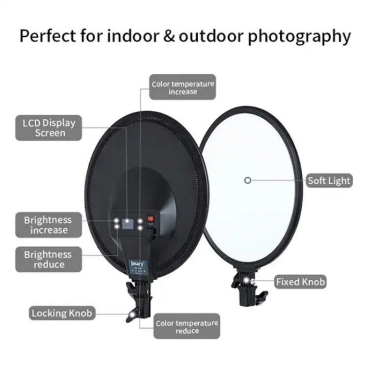 JMARY FM-15RS 40W Adjustable 15-inch Portrait Light Studio LED Round Fill Light(US Plug) -  by Jmary | Online Shopping UK | buy2fix