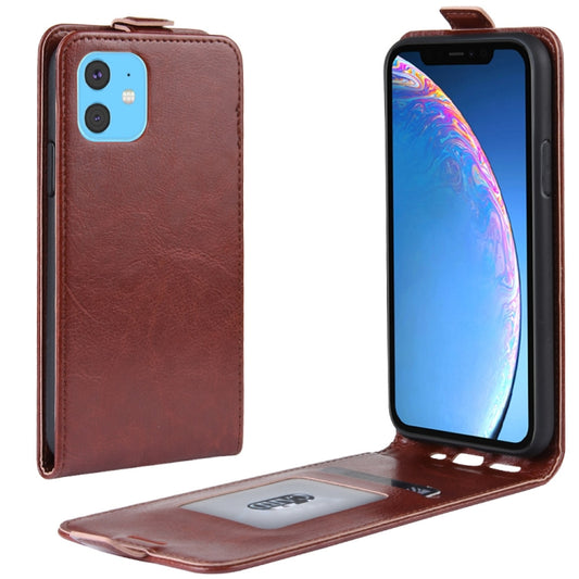 For iPhone 11 Crazy Horse Vertical Flip Leather Protective Case (Brown) - iPhone 11 Cases by buy2fix | Online Shopping UK | buy2fix