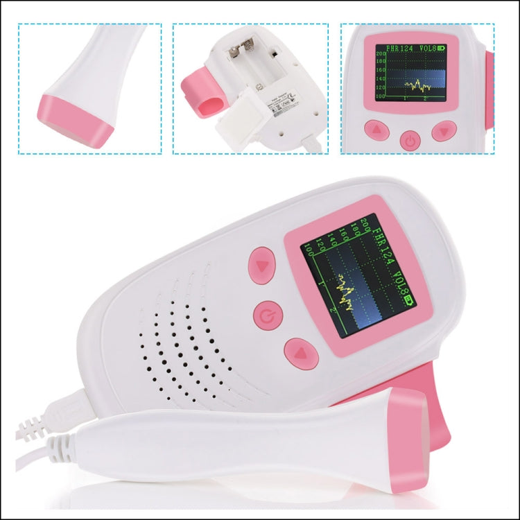 RZ-100S9 LED Fetal Doppler Ultrasound Sound Baby Heartbeat Detector Monitor Digital Prenatal Pocket Fetal Doppler Stethoscope - Heart Rate Monitoring by buy2fix | Online Shopping UK | buy2fix