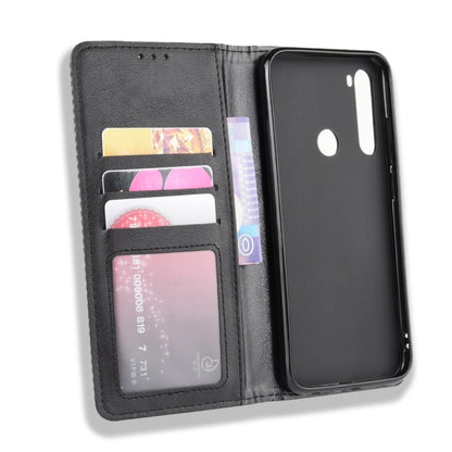 For Xiaomi Redmi Note 8 Magnetic Buckle Retro Crazy Horse Texture Horizontal Flip Leather Case  , with Holder & Card Slots & Photo Frame(Black) - Xiaomi Cases by buy2fix | Online Shopping UK | buy2fix