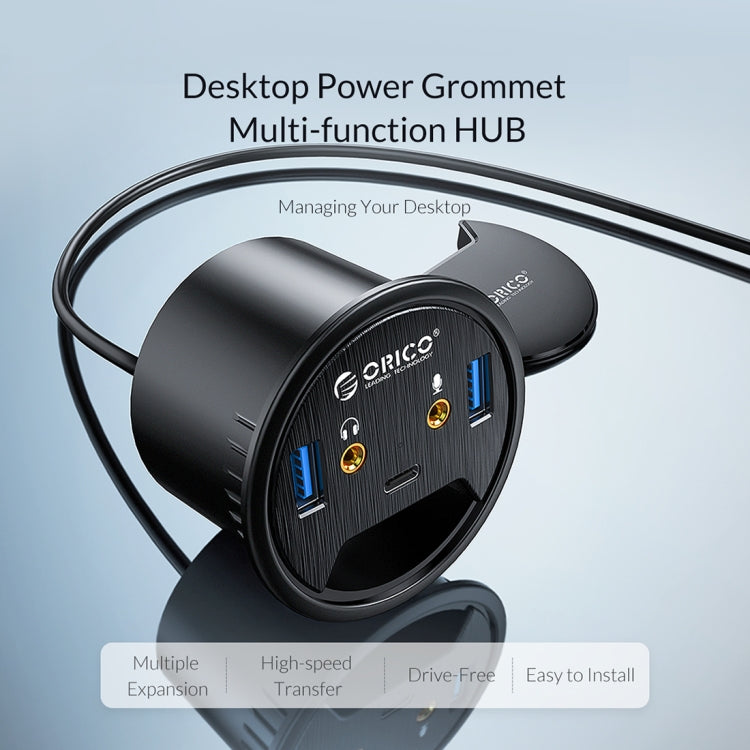 ORICO DESK-2U1C Desktop Power Grommet Multi-Function HUB - Computer & Networking by ORICO | Online Shopping UK | buy2fix